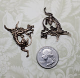 Brass Dragon Gargoyle Stampings x 2 - 8468FFA-8469FFA.