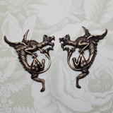 Brass Dragon Gargoyle Stampings x 2 - 8468FFA-8469FFA.
