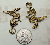 Brass Dragon Griffin Stampings x 2 - 8498FFA-8499FFA.