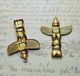 Brass Totem Pole Charms x 2- 8826S.