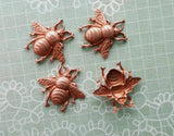 XSmall Brass Bee Stampings x 4 - 8988FFA.