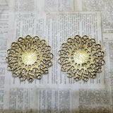Brass Filigree Findings x 2- 9023S.