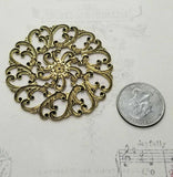 Large Brass Filigree x 1- 999FF.