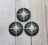 25mm Compass Cameos (3) - L795 Jewelry Finding
