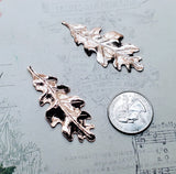 Medium Shiny Rose Gold Oak Leaf Stampings (2) - PRGS2988