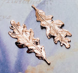 Small Shiny Rose Gold Oak Leaf Stampings (2) - PRGS2989