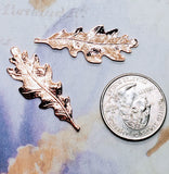 Small Shiny Rose Gold Oak Leaf Stampings (2) - PRGS2989