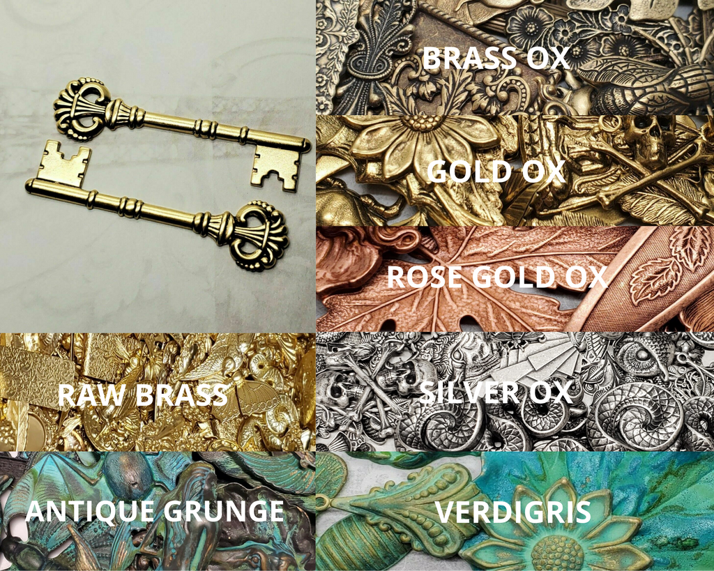 Large Brass Victorian Key Stampings x 2 - 6952S.