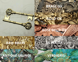 Large Brass Victorian Key Stampings x 2 - 6952S.