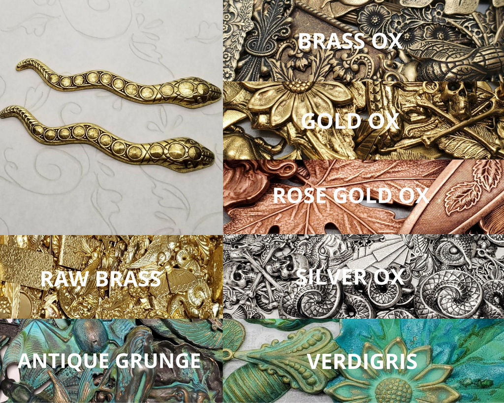 Brass Snake Stampings x 2 - 8384S.