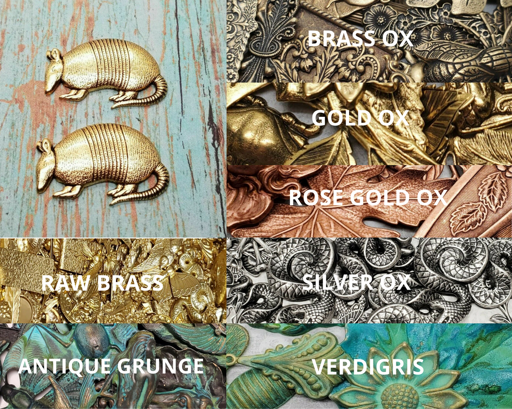 Brass Armadillo Stampings x 2 - 6868S
