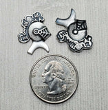 Small Oxidized Silver Knight Head Stampings (2) - SOSG8628