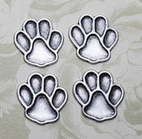 Oxidized Silver Paw Print Stampings (4) - SOTC5383 Jewelry Finding