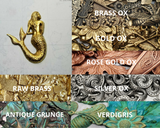 Large Brass Mermaid Stamping - 6861SG.