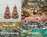 Large Brass Filigree Charms x 2 - 3412-3FF.