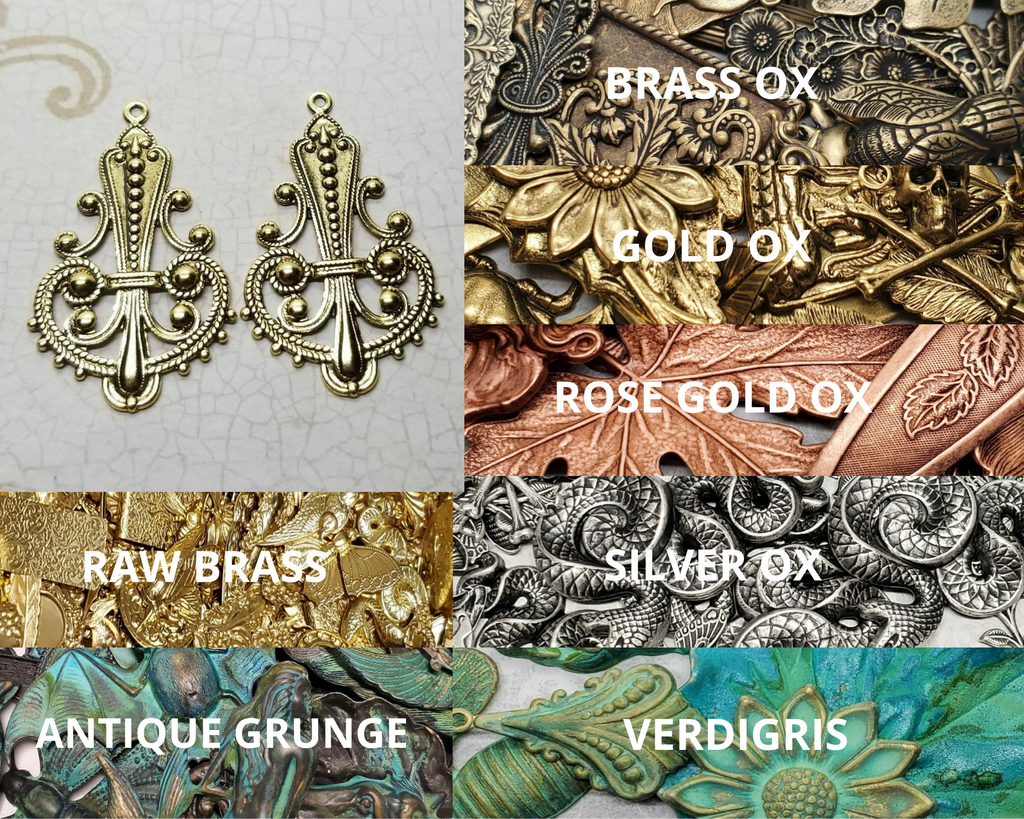 Large Brass Ornate Charms x 2 - 5722S.