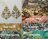Large Brass Ornate Charms x 2 - 5722S.