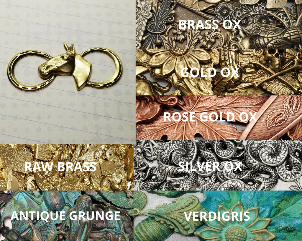 Large Brass Horse And Horseshoe Stamping x 1 - 5023S