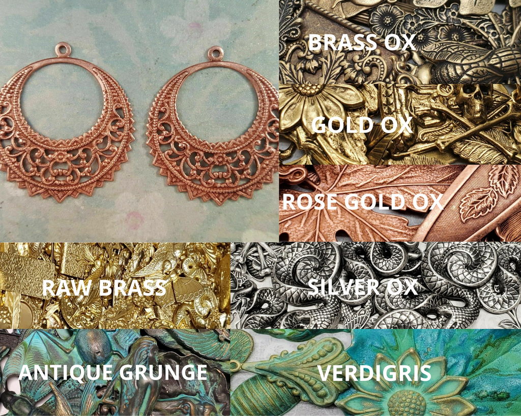 Large Brass Filigree Hoop Charms x 2 - 5233S.