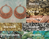 Large Brass Filigree Hoop Charms x 2 - 5233S.