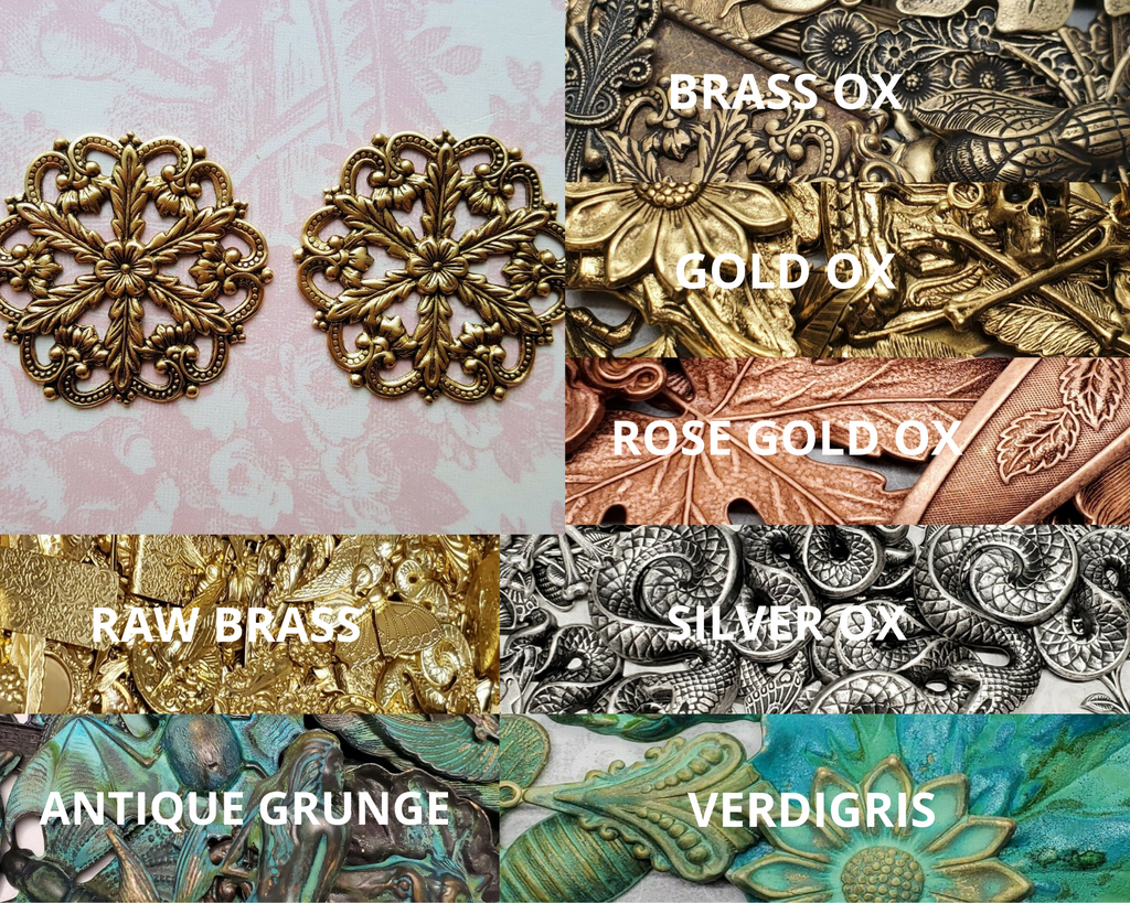 Brass Round Filigree Stampings x 2 - 3231RAT.