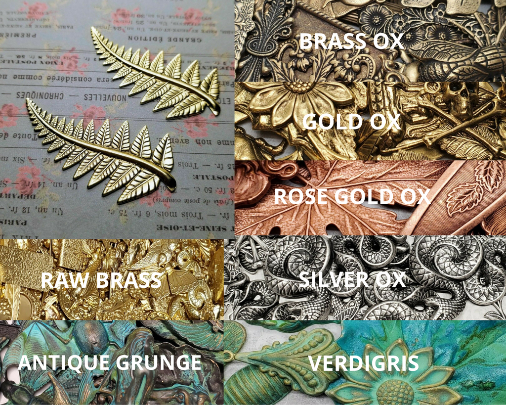 Large Brass Fern Leaf Stampings x 2 - 6730RAT.