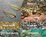 Large Brass Fern Leaf Stampings x 2 - 6730RAT.