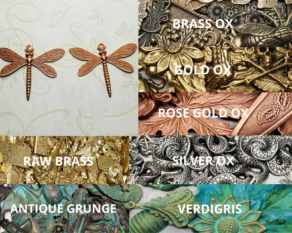 Brass Dragonfly Stampings - With Ring x 2 - 6802RRAT.