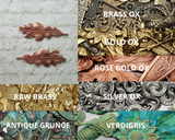 Small Brass Oak Leaf Stampings x 2 - 2989S.