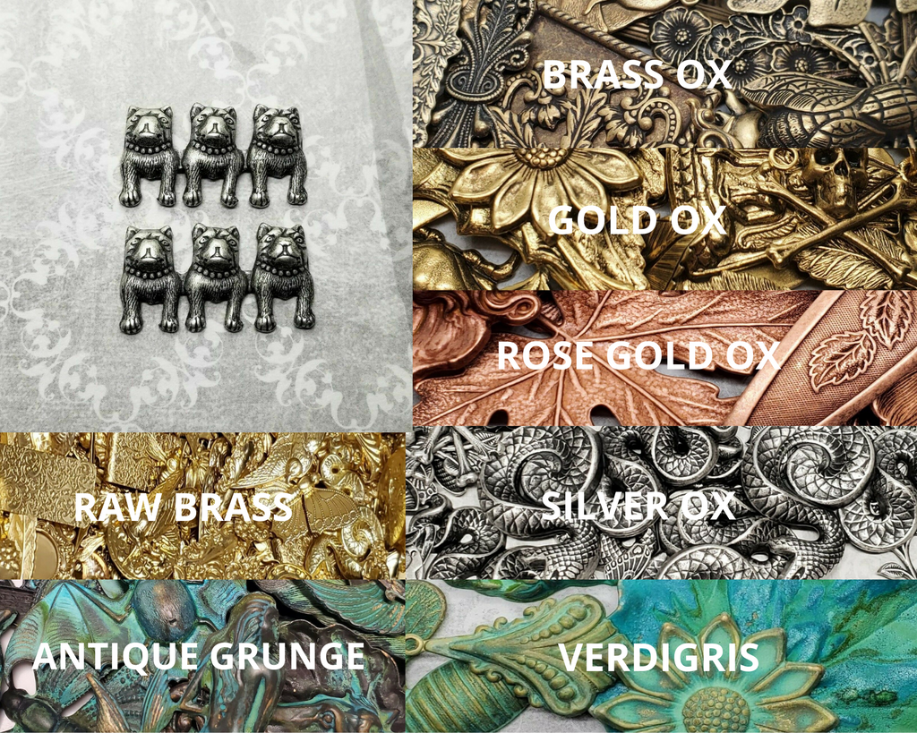 Brass Bulldog Stampings x 2 - 244NRRAT.