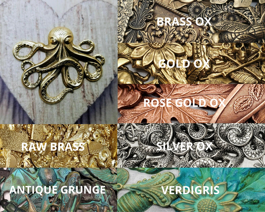 Large Brass Octopus Stamping x 1 - 4920S.