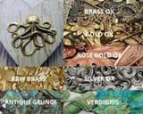 Large Brass Octopus Stamping x 1 - 4920S.