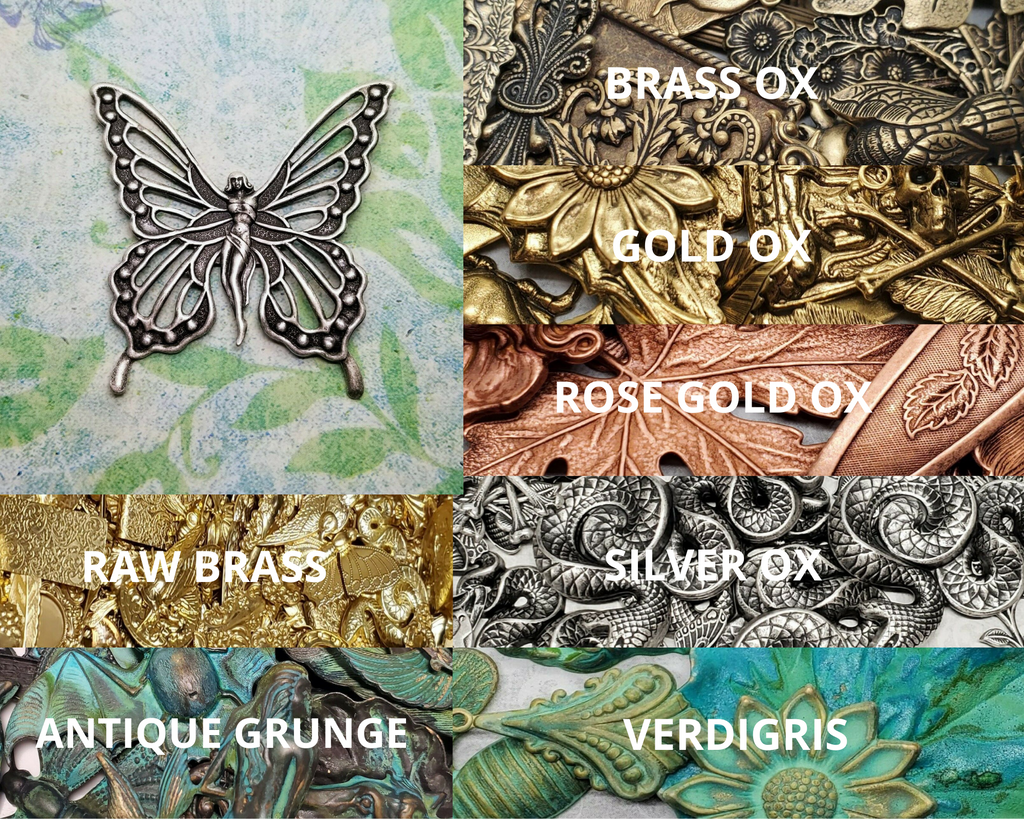 Large Brass Butterfly Fairy Stamping x 1 - 4755ALU.