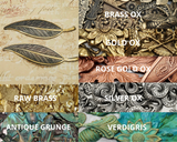 Large Brass Leaf Findings x 2 - 2449S.