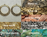 Brass Ornate Floral Charms x 2 - 3969S.