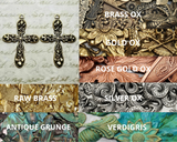 Brass Ornate Cross Charms x 2 - 2147WRRAT.