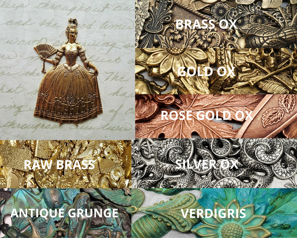 Large Brass Marie Antoinette Stamping x 1 - 9045SG.