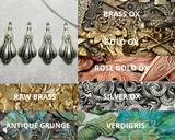 Brass Ornate Fancy Charms x 4 - 0831S.