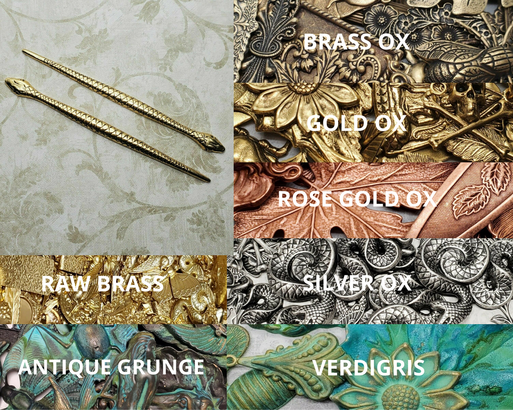 Large Brass Snake Findings x 2 - 3660S.