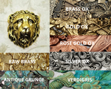 Large Brass Lion Stamping - 1709FFA.