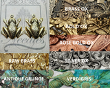 Brass Frog Charms x 2 - 6948S.