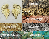 X Large Brass Ivy Leaf Stampings x 2 - 6538RAT-6539RAT.