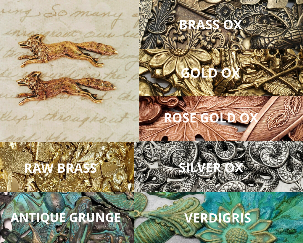 Brass Fox Stampings x 2 - 3377FF.
