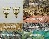 Small Brass Trident Stampings x 2 - 4258RAT.
