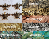 X Small Brass Bee Stampings No Ring x 4 - 6593RAT.