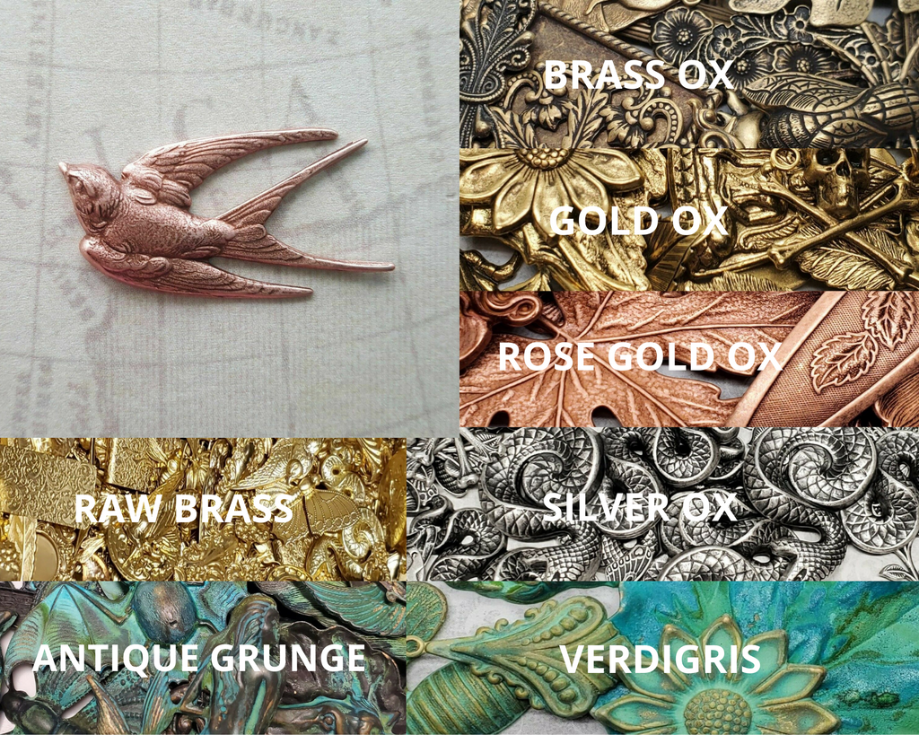 Brass Bird Stamping x 1 - 8491FF.