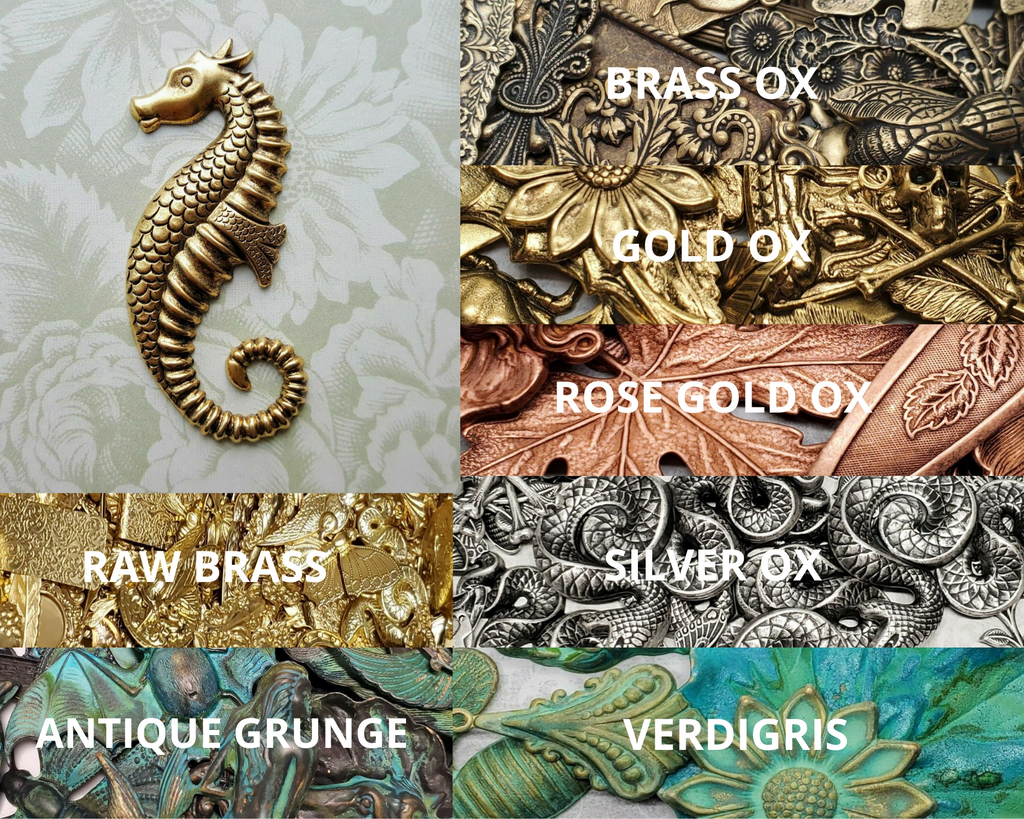 Large Brass Seahorse Finding x 1 - 4251S.