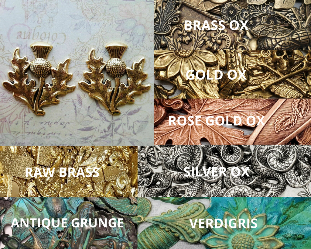 Brass Thistle Stampings x 2 - 14081FFA.