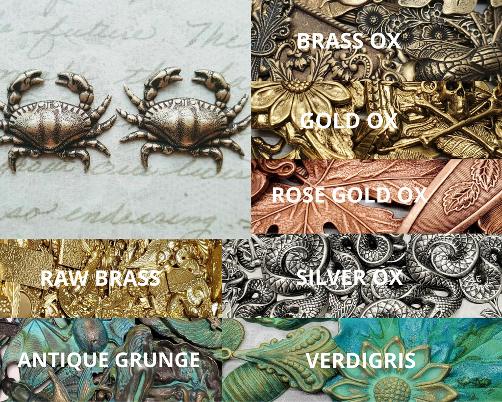Small Brass Crab Stampings x 2 - 6813RAT.