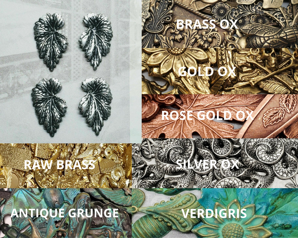 Small Brass Ivy Leaf Leaves x 4 - 3801-3802RAT.